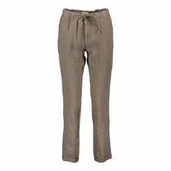 Migliore vendita 🎁 40WEFT PANTALONI CON COULISSE IN LINO ANNA DONNA Marrone ✨