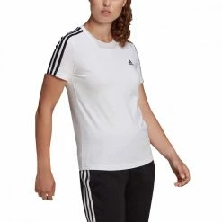 Acquistare 🥰 ADIDAS T-SHIRT 3-STRIPES DONNA Bianco 💯 -Offerte Novità Negozio adidas gl0783 t shirt 3 stripes donna sport style donna 042072801 wht 4