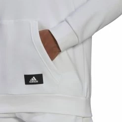 Nuovo 🧨 ADIDAS FELPA CON CAPPUCCIO 3 BAR GARZATA Bianco 🔔 -Offerte Novità Negozio adidas ha1413 felpa cappuccio 3 bar garzata sport style uomo 044389001 wht 5