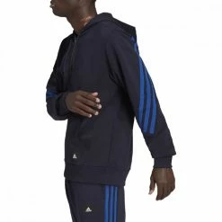 Il più economico ✔️ ADIDAS FELPA ZIP E CAPPUCCIO 3-STRIPES Blu 😀 -Offerte Novità Negozio adidas hc5248 felpa zip e cappuccio 3 stripes sport style uomo 044388201 blu 3