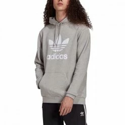 Presa ⭐ ADIDAS ORIGINALS FELPA CON CAPPUCCIO TREFOIL Grigio 👏 -Offerte Novità Negozio adidas originals h06669 felpa c capp trefoil sport style uomo 043075901 grey 2