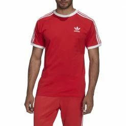 Miglior prezzo ⌛ ADIDAS ORIGINALS T-SHIRT 3-STRIPES Rosso 🧨 -Offerte Novità Negozio adidas originals he9547 t shirt 3 stripes sport style uomo 044373501 red 2