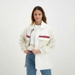 Bilancio 🥰 AKEP GIACCA OVERSHIRT MANICHE COROCHET DONNA 🎉 -Offerte Novità Negozio akep ke11132 giacca overshirt maniche corochet donna giacconi donna 044967101 panna 5