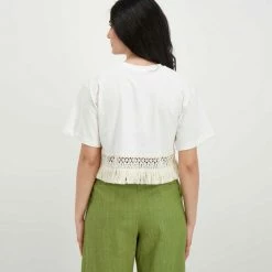 Nuovo 😉 AKEP T-SHIRT CROPP FRANGE DONNA 🛒 -Offerte Novità Negozio akep ke11233 t shirt cropp frange donna casual donna 044967801 pann 4