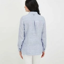 Miglior prezzo 🎉 BARBOUR CAMICIA IN LINO MARINE DONNA Bianco, Blu 🛒 -Offerte Novità Negozio barbour lsh1315 camicia in lino marine donna casual donna 044618801 ny73 4