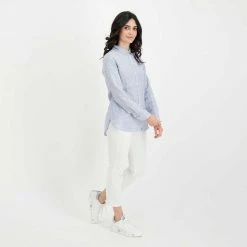 Miglior prezzo 🎉 BARBOUR CAMICIA IN LINO MARINE DONNA Bianco, Blu 🛒 -Offerte Novità Negozio barbour lsh1315 camicia in lino marine donna casual donna 044618801 ny73 6