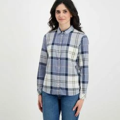 Acquistare 🤩 BARBOUR CAMICIA IN POPLINE BREDON DONNA Blu 🧨 -Offerte Novità Negozio barbour lsh1353 camicia in popline bredon donna casual donna 044619001 bl39 3