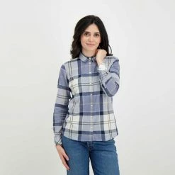 Acquistare 🤩 BARBOUR CAMICIA IN POPLINE BREDON DONNA Blu 🧨 -Offerte Novità Negozio barbour lsh1353 camicia in popline bredon donna casual donna 044619001 bl39 5