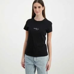Miglior prezzo 👍 CALVIN KLEIN 👖 JEANS T-SHIRT MONOGRAM LOGO DONNA Nero 😉 -Offerte Novità Negozio calvin klein jeans j20j217902 t shirt monogram logo donna casual donna 044970401 beh 2