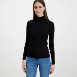 Miglior prezzo 👏 CALVIN KLEIN 👖 JEANS MAGLIA MANICA LUNGA BACK LOGO SHINY DONNA Nero ⌛ -Offerte Novità Negozio calvin klein jeans j20j217923 maglia back logo shiny donna casual donna 044970601 beh 3