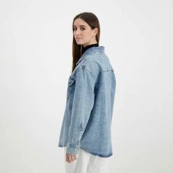 Miglior prezzo ⌛ CALVIN KLEIN 👖 JEANS GIACCA OVERSHIRT DONNA Azzurro 🎉 -Offerte Novità Negozio calvin klein jeans j20j218466 giacca overshirt donna giacconi donna 044970901 1aa 5