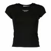 Vendita all'ingrosso 🥰 CALVIN KLEIN 👖 JEANS T-SHIRT STACKED LOGO SLIM DONNA Nero ⌛