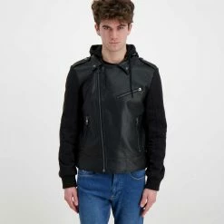 Vendita calda 👍 CALVIN KLEIN 👖 JEANS CHIODO BIMATERIALE ECO Nero ❤️ -Offerte Novità Negozio calvin klein jeans j30j319686 chiodo bimateriale eco giacconi uomo 044623901 beh 3