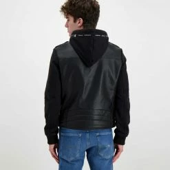 Vendita calda 👍 CALVIN KLEIN 👖 JEANS CHIODO BIMATERIALE ECO Nero ❤️ -Offerte Novità Negozio calvin klein jeans j30j319686 chiodo bimateriale eco giacconi uomo 044623901 beh 4