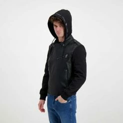 Vendita calda 👍 CALVIN KLEIN 👖 JEANS CHIODO BIMATERIALE ECO Nero ❤️ -Offerte Novità Negozio calvin klein jeans j30j319686 chiodo bimateriale eco giacconi uomo 044623901 beh 5