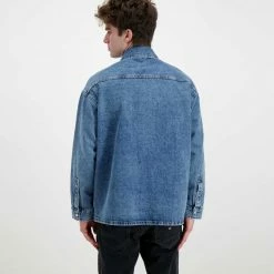 I primi 10 👍 CALVIN KLEIN 👖 JEANS GIACCA OVERSHIRT DENIM Blu 🔔 -Offerte Novità Negozio calvin klein jeans j30j3197999 giacca over shirt denim giacconi uomo 044625201 1a4 4