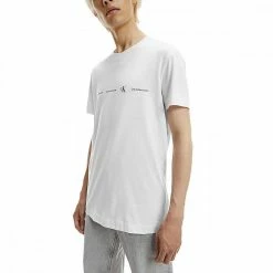 Il più economico 😉 CALVIN KLEIN 👖 JEANS T-SHIRT REPEAT LOGO Bianco 🤩 -Offerte Novità Negozio calvin klein jeans j30j319896 t shirt ss repeat logo casual uomo 044625601 yaf 2