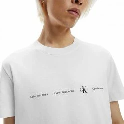 Il più economico 😉 CALVIN KLEIN 👖 JEANS T-SHIRT REPEAT LOGO Bianco 🤩 -Offerte Novità Negozio calvin klein jeans j30j319896 t shirt ss repeat logo casual uomo 044625601 yaf 3