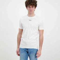 Promo ✨ CALVIN KLEIN 👖 JEANS T-SHIRT STACKED LOGO Bianco ✔️ -Offerte Novità Negozio calvin klein jeans j30j320595 t shirt stacked logo casual uomo 044628201 yaf 2