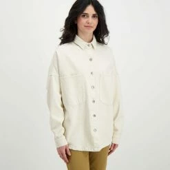 Nuovo 😉 DIXIE CAMICIA IN DENIM OVERSIZE DONNA Bianco ✔️ -Offerte Novità Negozio dixie c142t027 camicia in denim oversize donna casual donna 045838001 1140 3