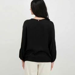 Buono 👏 DIXIE BLUSA MANICHE SVASATE DONNA Nero 🔥 -Offerte Novità Negozio dixie c885t017 blusa maniche svasate donna casual donna 045470301 1900 4