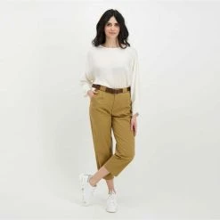 Presa ✔️ DIXIE PANTALONI CHINO CON CINTURA DONNA Marrone ✨ -Offerte Novità Negozio dixie p212t052 pantaloni chino con cintura donna casual donna 045473601 1823 6