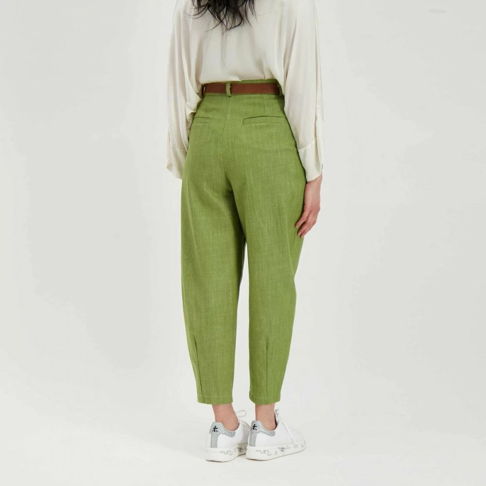 Vendita calda π― DIXIE PANTALONI BALLOON CON CINTURA DONNA Verde π 7 Vendita calda π― DIXIE PANTALONI BALLOON CON CINTURA DONNA Verde π - immagine 5