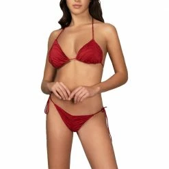 Acquistare 🎁 EFFEK 👙 BIKINI DRAPPEGGIATO TRIANGOLO E SLIP REGOLABILE DONNA Bordeaux ⭐