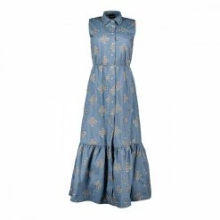 Bilancio 💯 EMME MARELLA ABITO CHEMISIER SMANICATO GIAMBO DONNA Azzurro ❤️