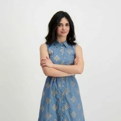 Bilancio 💯 EMME MARELLA ABITO CHEMISIER SMANICATO GIAMBO DONNA Azzurro ❤️ -Offerte Novità Negozio emme marella giambo abito chemisier smanicato giambo donna casual donna 044640301 002 5