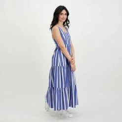 Vendita lampo ✔️ EMME MARELLA ABITO LUNGO SPALLINA LIETO DONNA Azzurro, Bianco 🛒 -Offerte Novità Negozio emme marella lieto abito lungo spallina lieto donna casual donna 044641701 012 6