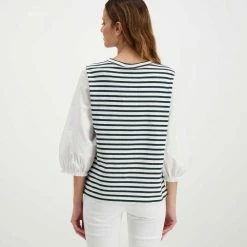 I primi 10 🧨 EMME MARELLA T-SHIRT JERSEY MALGA DONNA Bianco, Blu 😍 -Offerte Novità Negozio emme marella malga t shirt jersey malga donna casual donna 044642301 005 4