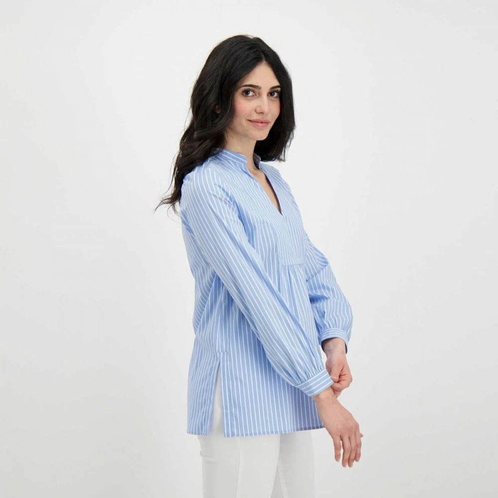 Miglior prezzo 👍 EMME MARELLA CAMICIA SCOLLO A V TOPAZIO DONNA Azzurro, Bianco 🤩 7 Miglior prezzo 👍 EMME MARELLA CAMICIA SCOLLO A V TOPAZIO DONNA Azzurro, Bianco 🤩 - immagine 5