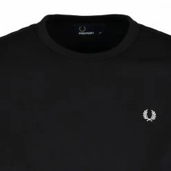 Nuovo di zecca 🎉 FRED PERRY T-SHIRT BASIC RINGER Nero 🥰 -Offerte Novità Negozio fred perry m3519 t shirt basic ringer casual uomo 037024001 102 2