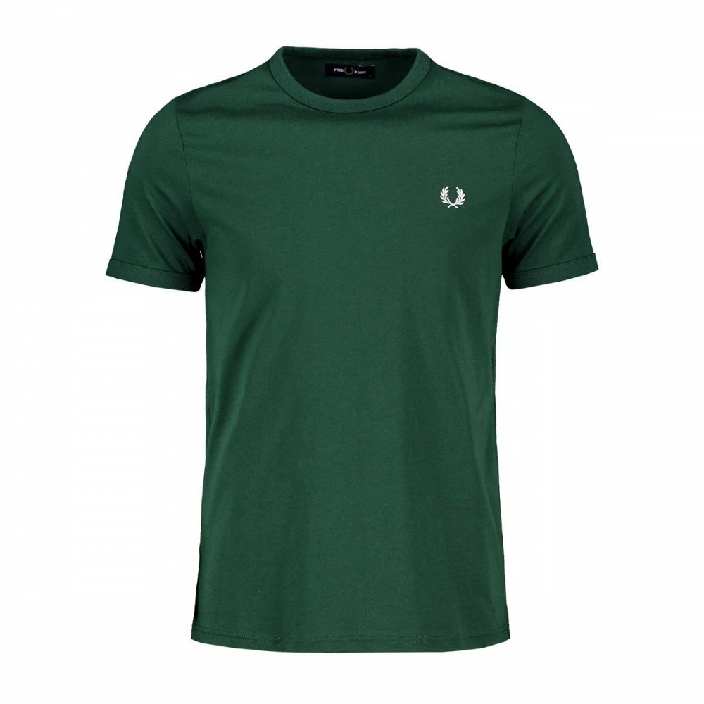 Nuovo di zecca 😍 FRED PERRY T-SHIRT BASIC RINGER Verde 🥰 3 Nuovo di zecca 😍 FRED PERRY T-SHIRT BASIC RINGER Verde 🥰