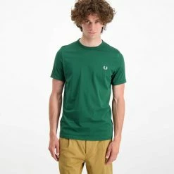 Nuovo di zecca 😍 FRED PERRY T-SHIRT BASIC RINGER Verde 🥰 8 Nuovo di zecca 😍 FRED PERRY T-SHIRT BASIC RINGER Verde 🥰 -Offerte Novità Negozio fred perry m3519 t shirt basic ringer casual uomo 042673401 406 2