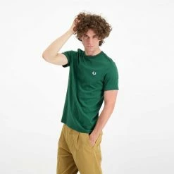 Nuovo di zecca 😍 FRED PERRY T-SHIRT BASIC RINGER Verde 🥰 10 Nuovo di zecca 😍 FRED PERRY T-SHIRT BASIC RINGER Verde 🥰 -Offerte Novità Negozio fred perry m3519 t shirt basic ringer casual uomo 042673401 406 4