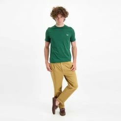 Nuovo di zecca 😍 FRED PERRY T-SHIRT BASIC RINGER Verde 🥰 11 Nuovo di zecca 😍 FRED PERRY T-SHIRT BASIC RINGER Verde 🥰 -Offerte Novità Negozio fred perry m3519 t shirt basic ringer casual uomo 042673401 406 5