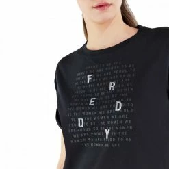 Acquistare 🛒 FREDDY T-SHIRT BASIC COTTON SCRITTE DONNA Nero 🛒 -Offerte Novità Negozio freddy s2wbct7 t shirt basic cotton scritte donna sport style donna 045252201 n 4