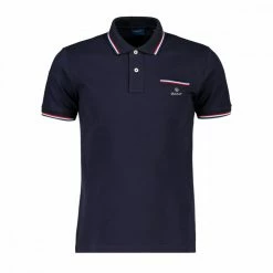 Nuovo 🤩 GANT POLO 3-COL TIPPING PIQUE Blu 🎁