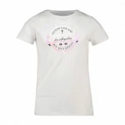 Nuovo di zecca 💯 GUESS T-SHIRT LOGO CANGIANTE BAMBINA Bianco ⌛