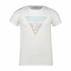 Sconto 👍 GUESS T-SHIRT LOGO STRASS BAMBINA Bianco 🛒