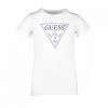 Migliore vendita 😉 GUESS T-SHIRT TRIANGOLO LOGO BAMBINA Bianco 💯