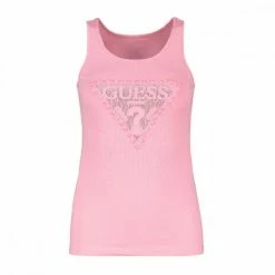 Vendita calda 🤩 GUESS CANOTTA LOGO STRASS DONNA Rosa ⭐