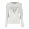 Promo 🔔 GUESS MAGLIONE GIROCOLLO LOGO DONNA Bianco ⌛