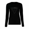 Vendita lampo ❤️ GUESS MAGLIONE GIROCOLLO LOGO DONNA Nero 🎁