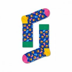 Nuovo ❤️ HAPPY 🧦 SOCKS CALZA HAMBURGER SOCK ⭐ -Offerte Novità Negozio happy socks ham01 calza hamburger sock casual uomo 045626201 6000 2