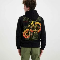 Offerte 😍 IUTER FELPA CON CAPPUCCIO STAY ALIVE Nero 🎁 -Offerte Novità Negozio iuter 22sish35 felpa con cappuccio stay alive street style uomo 044739201 black 4