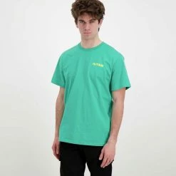 Miglior offerta 🎉 IUTER T-SHIRT DOUBLE LOGO Verde 👏 -Offerte Novità Negozio iuter 22sits02 t shirt double logo street style uomo 044750801 eme 3
