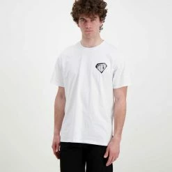 Sconto 🌟 IUTER T-SHIRT STENCIL Bianco ✨ -Offerte Novità Negozio iuter 22sits32 t shirt stencil street style uomo 044752301 white 3